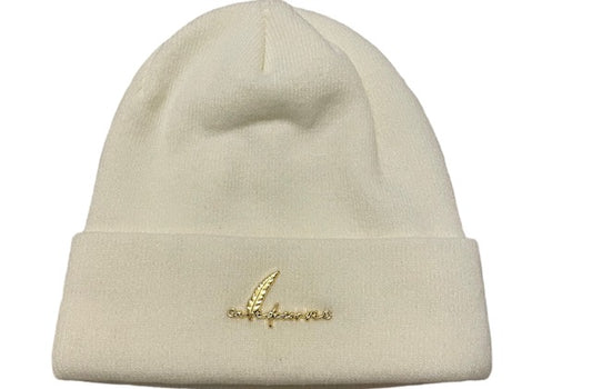 Ali De Corvi "Creme W Plate" Beanie